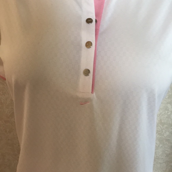 Women’s Nike golf tennis top white with pink trim - Picture 8 of 8